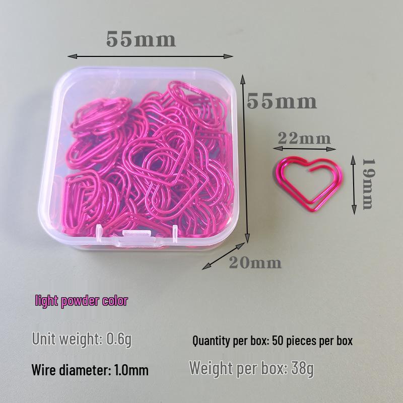 

6 Color Heart-Shaped Metal Paper Clips - Creative and Colorful Office Supplies