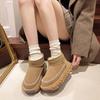 2024 New Winter Warm Boots Fur Ladies Snow Boots Real Sheepskin Wool Low-cut Warm Fur Shoes Man and Women Winter Short Boots