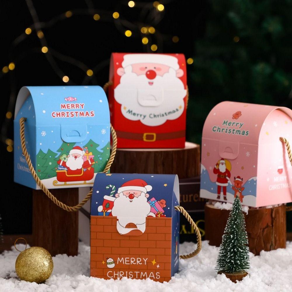 Cute Nougat Cookie Candy New Year Xmas Gifts Bag Christmas Handbag Packaging Boxes Gift Basket