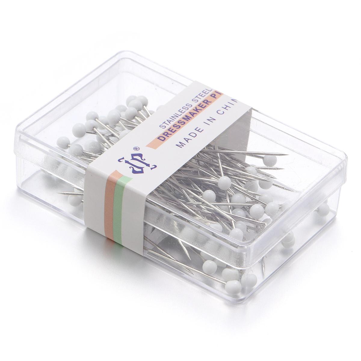 

100Pcs/Box Colorful Round Ball Head Pins Stainless Steel Positioning Needles Sewing Accessoires For Dressmaking DIY Sewing Tools
