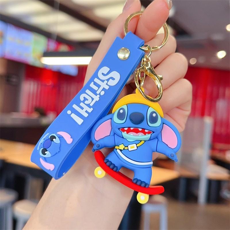 1/6pcs Lilo & Stitch Toys Keychian Anime Stitch Cartoon Keychain Sweet Angel Keychians Women Car Keyring Girl Birthday Gift