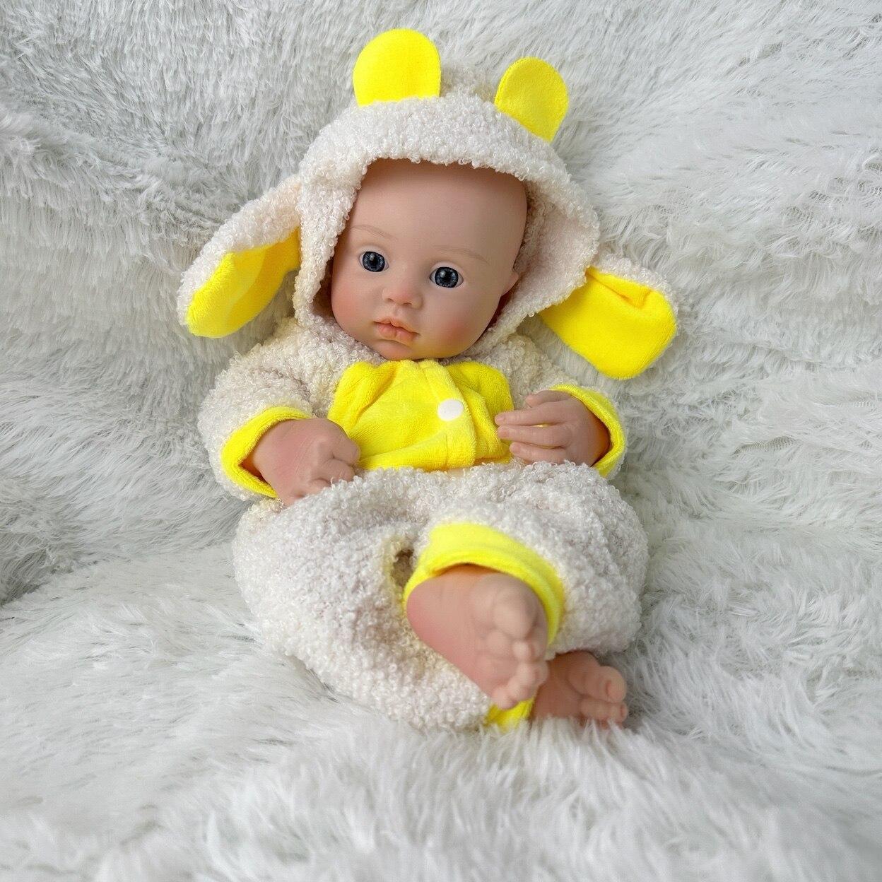 BZDOLL Реалистичная 35 см сплошная силиконовая кукла реборн всего тела очень мягкая — фото 3