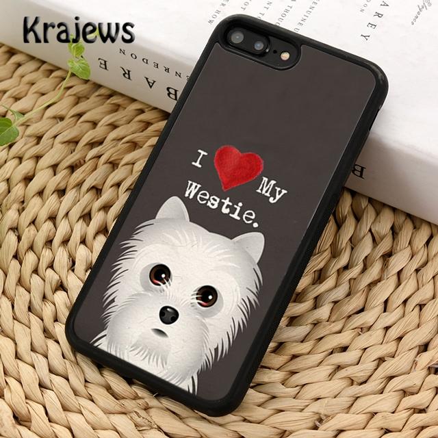 Krajews Cute Animals Westie Dog Soft Phone Case Cover For iPhone 14 6s 7 8 Plus XR XS 11 12 13 Pro Max Samsung S21 S22ultra Plus