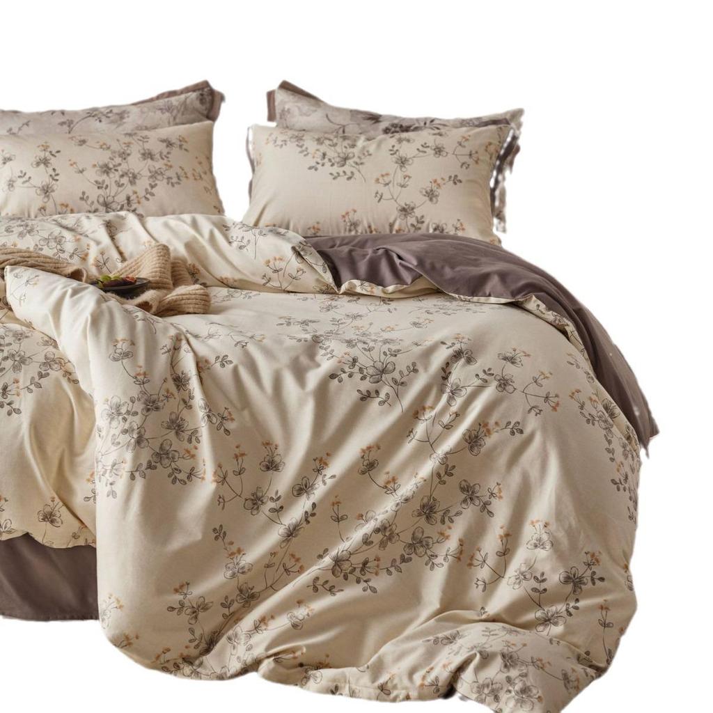 Premium 60s Brushed Cotton 4-Piece Sheet Set: Thickened, Warm, Autumn/Winter American Style