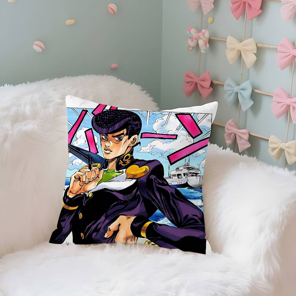Anime J-JoJos Bizarre Adventure Pillow Case Cushion Cover Soft Cute Throw Pillow Case For Sofa Pillowcase Polyester With Zipper
