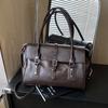 2026 New Retro Large Capaci Handbag Womens Underarm Bag Motorcycle Tote Bag Casual Simple Soft PU Leather Handle Bag Commute Bag