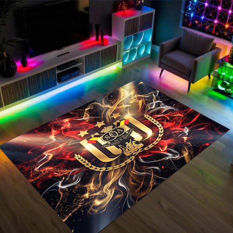Anderlecht FC Design Crystal Velvet Carpet Cozy Non?Slip Printed Rug For Bedroom Living Room Entrance