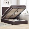 Enjoy a restful night s sleep with this ottoman bed with mattress and LED lighting in dark brown measuring 120 x 190 cm
