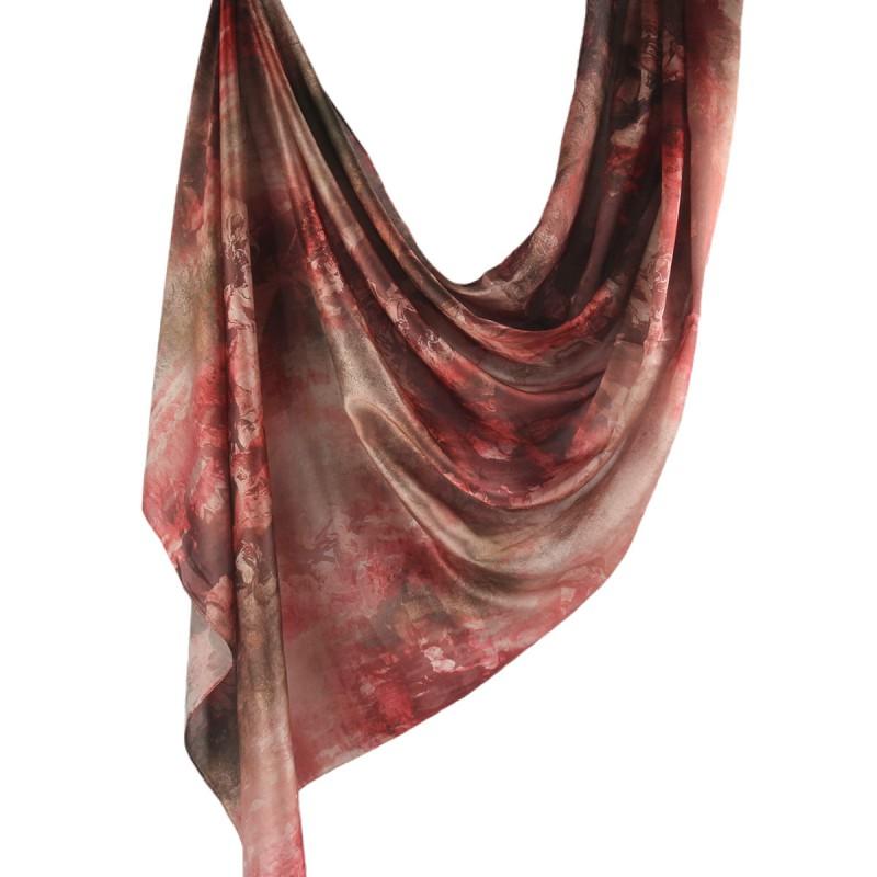 Silk Printed Scarf Wrap Shawl Ethnic Style Marble Lightweight Versatile Accessory Women