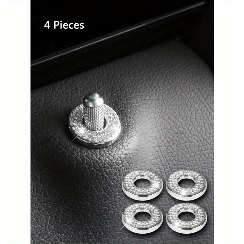 4pcs White Car Interior Door Lock Cover Ring Trim Accessories Fit for Mercedes Benz C-class C200l Glc260 C260l