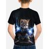 Kinderbekleidung Jungen Katze Blitz 2024 Kinderkleidung Kurzarm Top Shirts Kinder T-Shirt Tops T-Shirts Koreanischer Junge Frühling