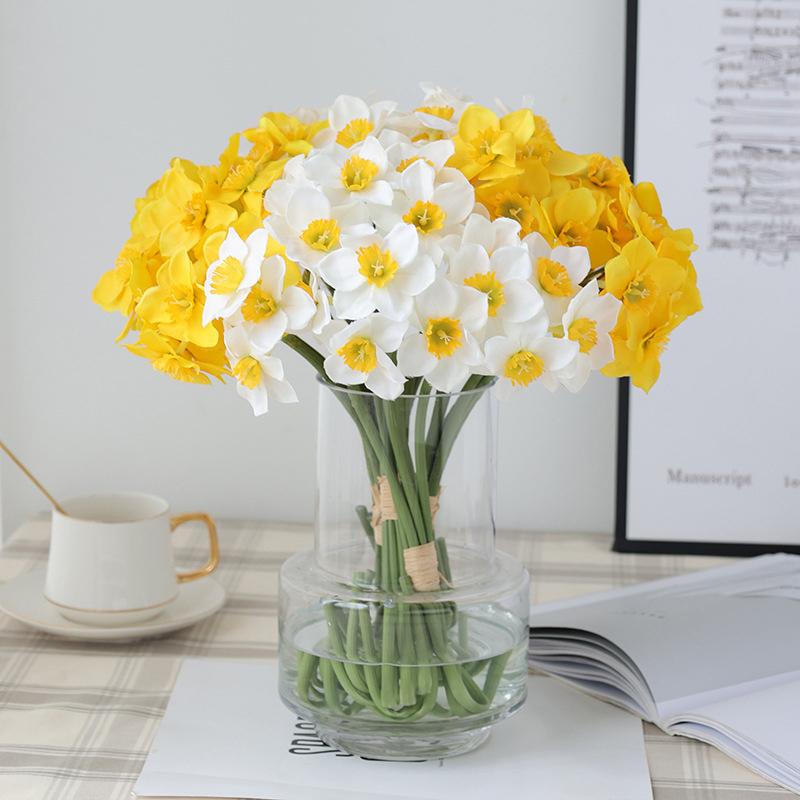 Pastoral Style Daffodil Bouquet Artificial Flowers Living Room Decoration Table Flowers Interior Decoration