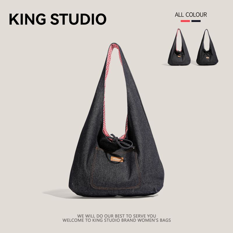 

Niche Plaid Canvas Bag Women 2025 New Casual Double-sided Tote Bag Large Capacity All-Match Commuter Shoulder Bag RED CHECK