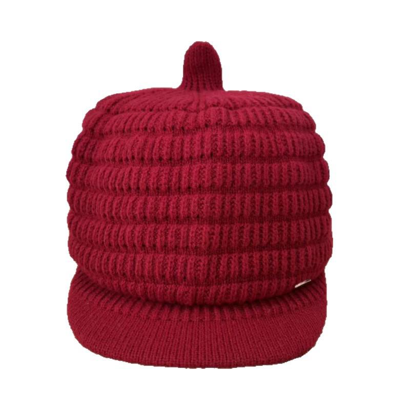 Women's Pointed Duckbill Beret - Fleece-Lined, Warm & Stylish Knitted Wool Hat