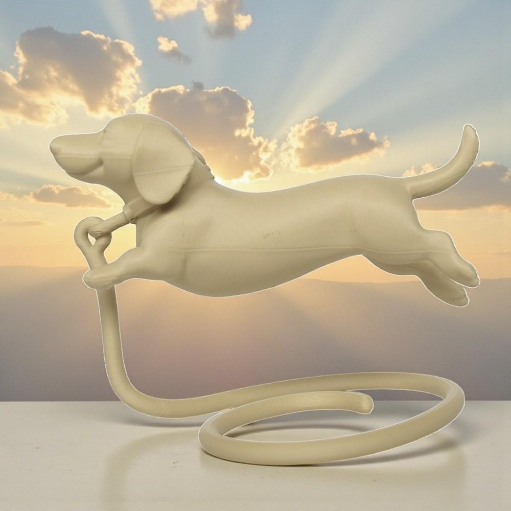 Plastic Sausage Dog Ornament with Base Dachshund Statue Cute Animal Figurines  Home Decor