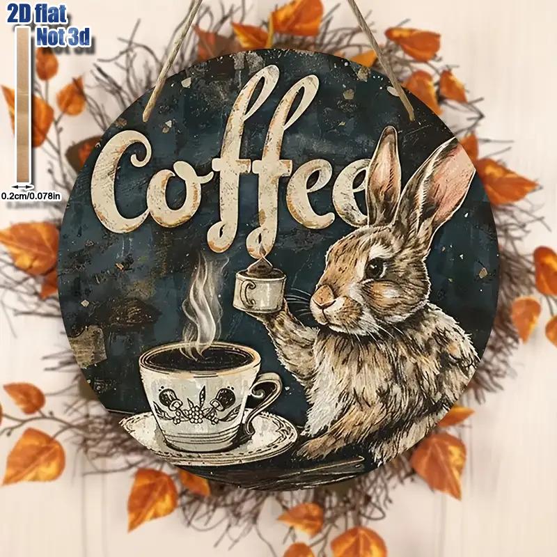 2D Flat Rabbit Break Wooden Wall Decor - Vintage Wooden Sign Wall Art, Nurseries,Restaurant Shop Wall Decor,Wooden Decor for Bedroom