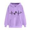 2025 new European and American fashion printed velvet versatile long-sleeved loose hooded sweater women's top trendy clothing