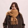 Tassel Imitation Cashmere Scarf Korean Style Women Shawl Simple Winter Neckerchief  Autumn