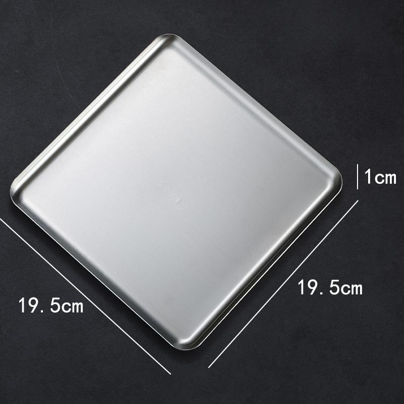 Rectangular 304 Stainless Steel Plate Barbecue Plate Hot Pot Buffet Tray Square Snack Dessert Trays Kitchen Cook Accessories