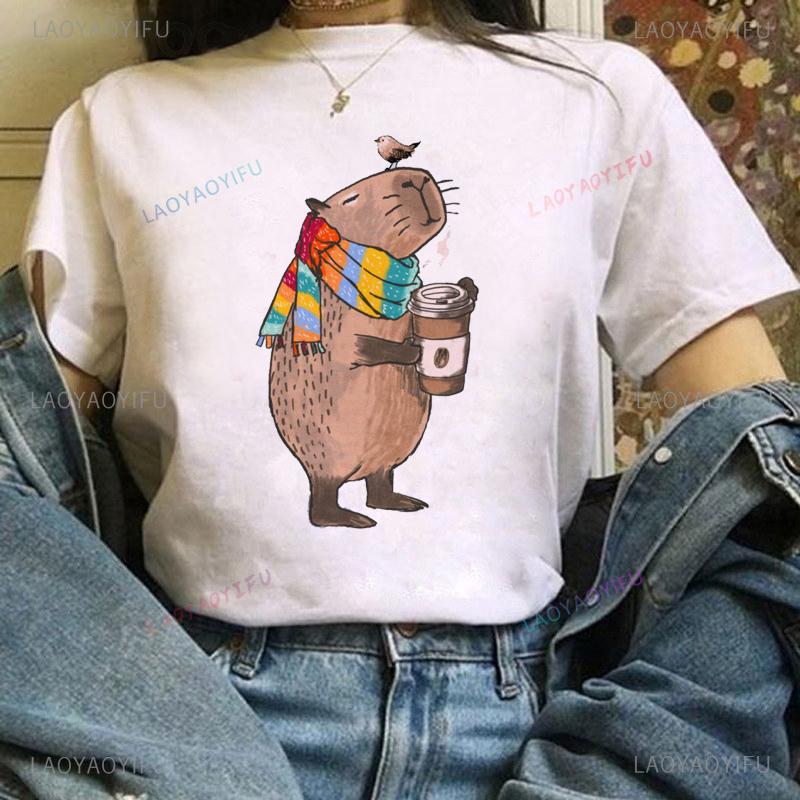 Cute Dinosaur Print T-Shirt Summer Short Sleeve Clothing Fun Versatile Patter Fashion Lady Casual Harajuku Elegant Top T-Shirt Unisex
