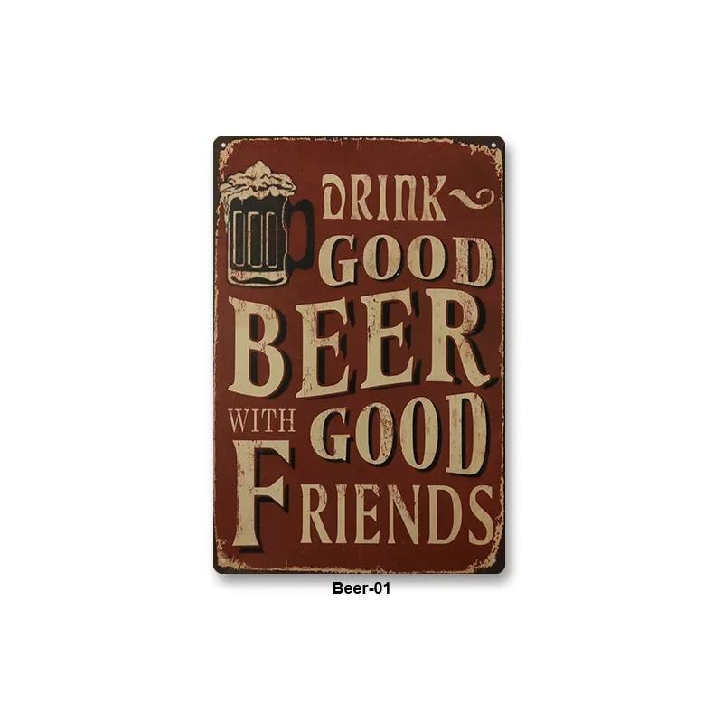 Metal Sign Bar Pub BBQ Shop Wall Painting Tin Sign Decor Beer Wine Alcohol Poster Vintage Tinplate Plaque Shabby Art Decorati