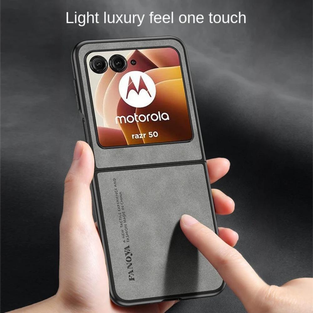 ძვირადღირებული Lambskin PU ტყავის ყდა Motorola Razr 50 Ultra Moto Razr50 50 Ultra Razr 40 2023 დარტყმაგამძლე მყარი პლასტიკური ტელეფონის ქეისი