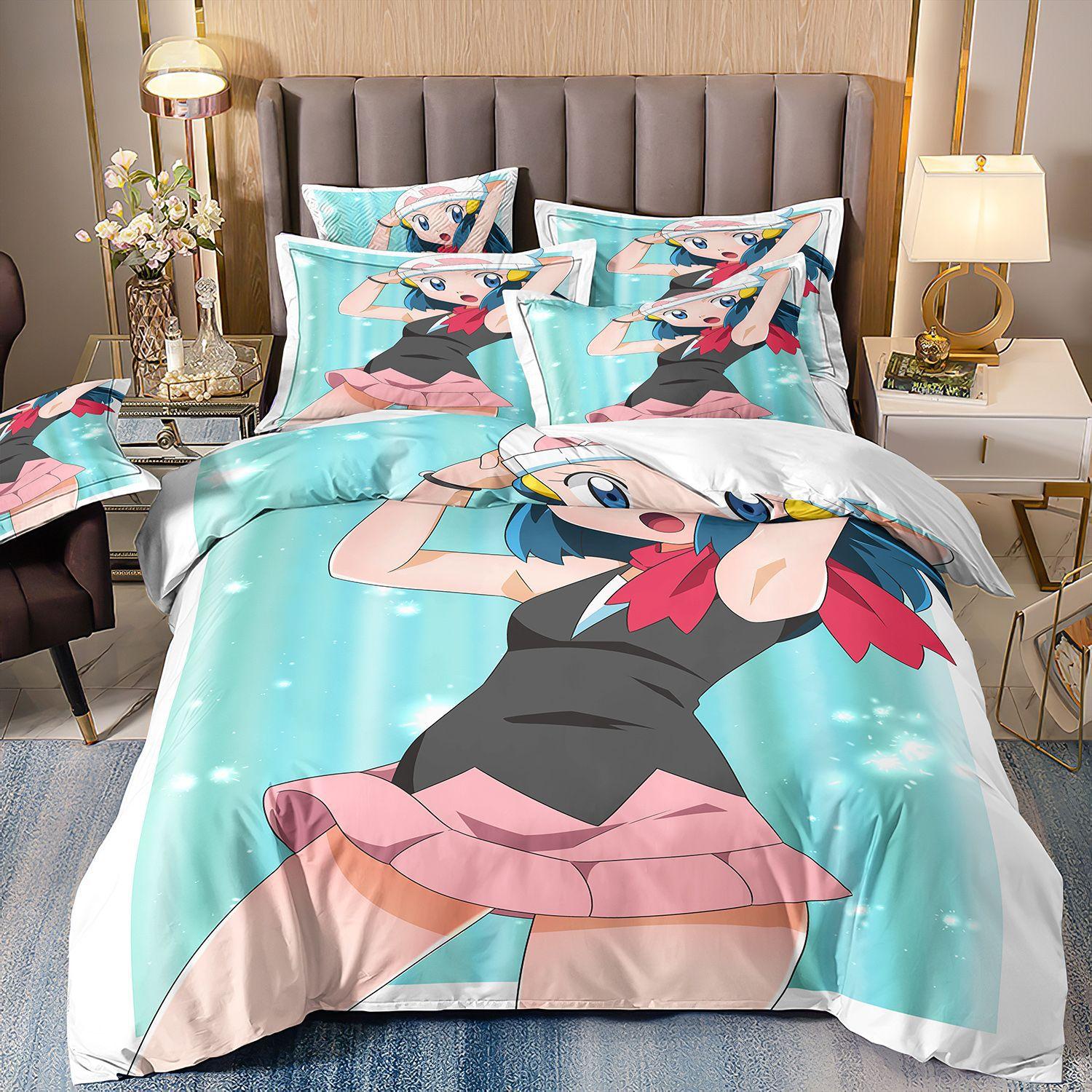 

Home Textile Three-Piece 3D Cartoon Cute Beautiful Woman Quilt Pillowcase Bedding cover 70 * 133 and 50 * 75 * 1