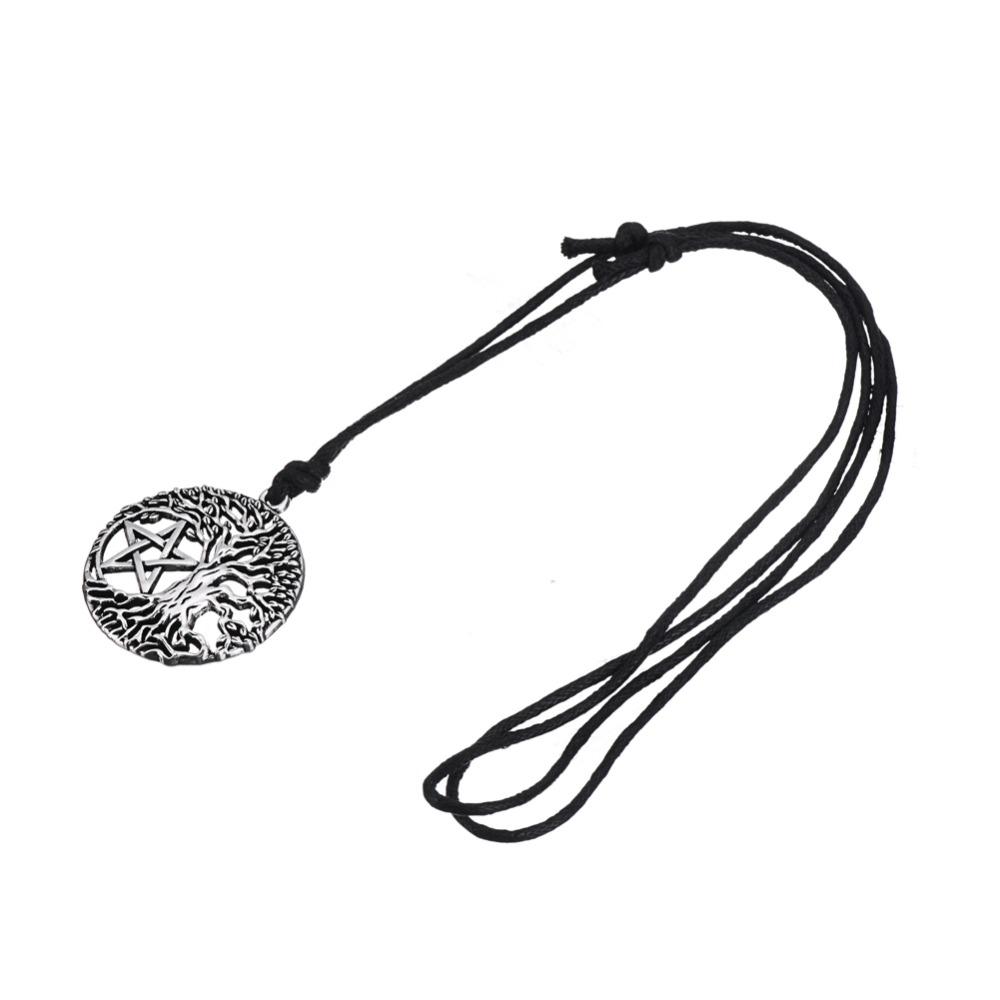 Teamer Vintage Tree of Life Yggdrasil Pentacle Amulet Star of David Viking Tunes Portugal Necklace Pendant Antique Silver Color