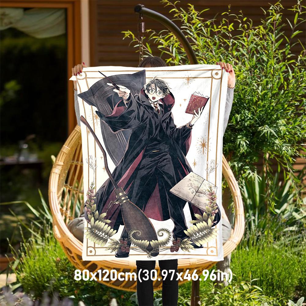1pc magic broomstick wizard robe Outdoor Flannel Throw Blanket All Season Soft Warmth,Home Decor 1031244 80x120cm