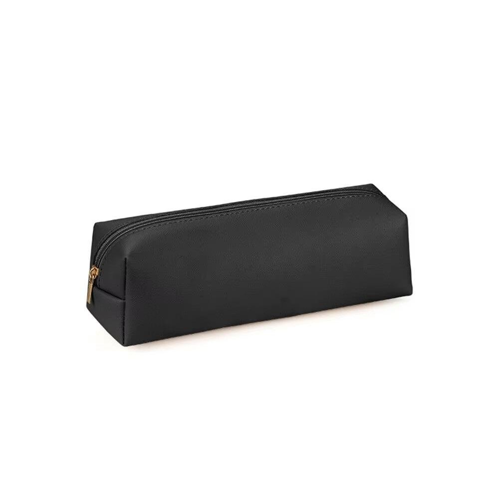 PU Leather Pen Bag Pure Color Pencil Pouch Coin Purse Pencil Case Boy Girl