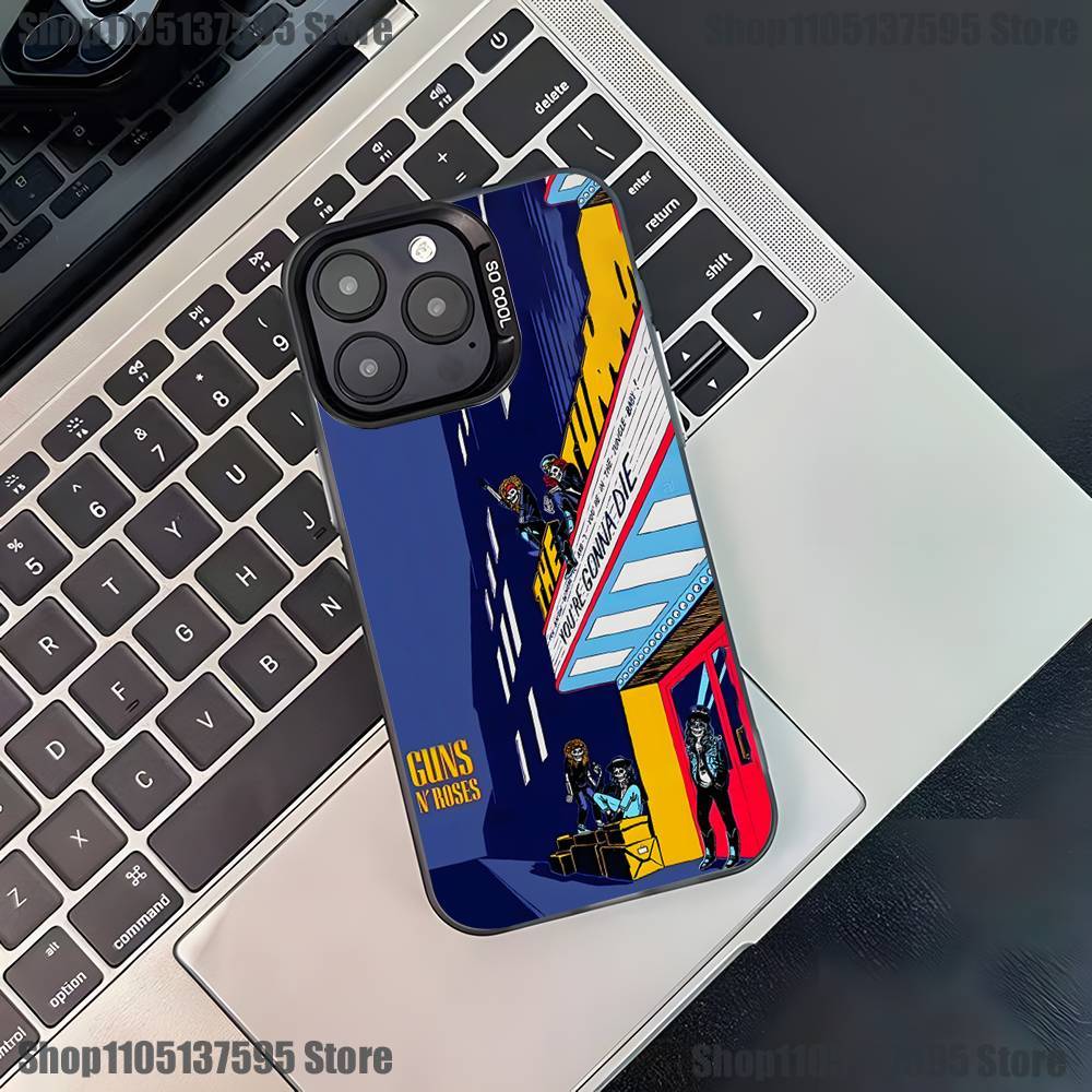 Band G-Guns N Roses Phone Case For iPhone 17,16,15,14,13,12,11,Pro,XS,Max,Plus,Mini,SE Black Candy Matte Shockproof Cover
