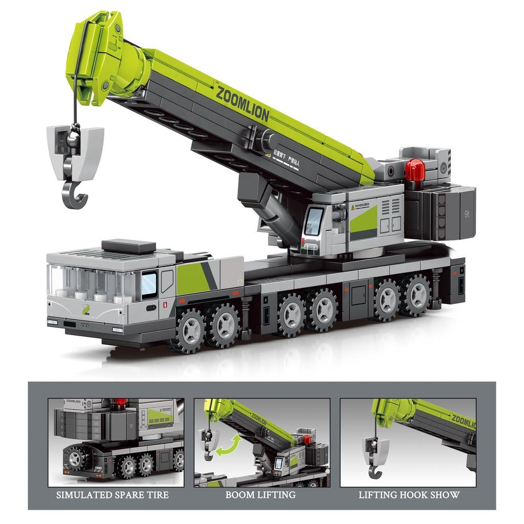 Engineering Building Blocks City Construction Children Toy Cement Mixer Truck Crane Excavator Mini Bulldozer for Boy Gifts