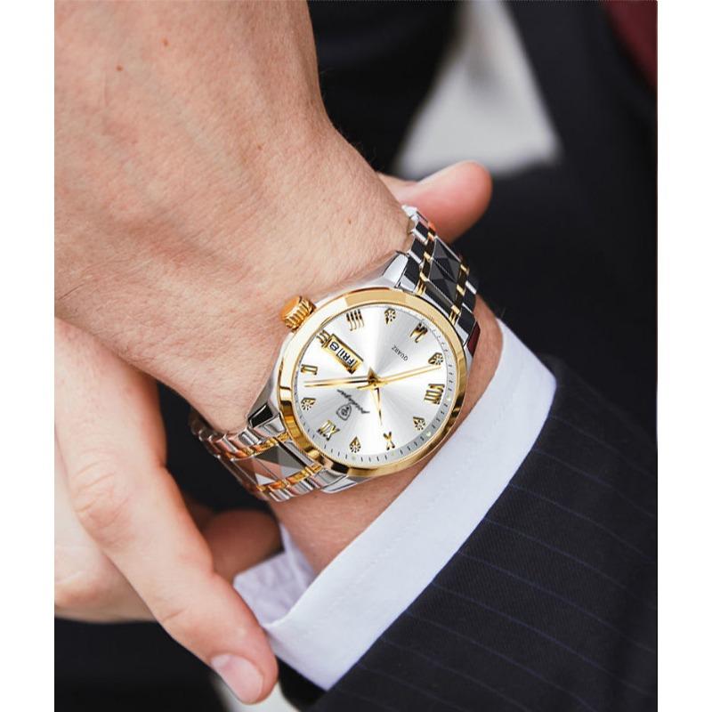 POEDAGAR Top-Marke Luxus Mode Grüne Zifferblatt Uhr Herren Wasserdicht Leuchtend Wochentag Datum Uhr Sportuhren Quarz Armbanduhr