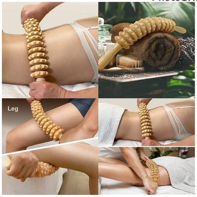 Instrument de Masaj din Lemn Ameliorarea Durerii Mâner Gua Sha Lemn Roată Brațe Picioare Coapse Rola Spate Picior Gât Relaxare