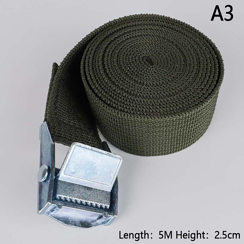 1pcs 5M Cargo Straps With Buckle Tie-Down Belt For Motorcycle Bicycle Metal Tow Rope Strong Ratchet Fixing Belt For Luggage Bag