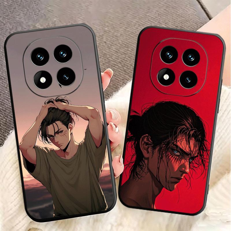 A-Attack On T-Titan Eren Yeager Soft Phone Case for Xiaomi Redmi Note 12 13 14 15 Pro Plus 11 12S 11S 11T 10 4G Black Cover Back