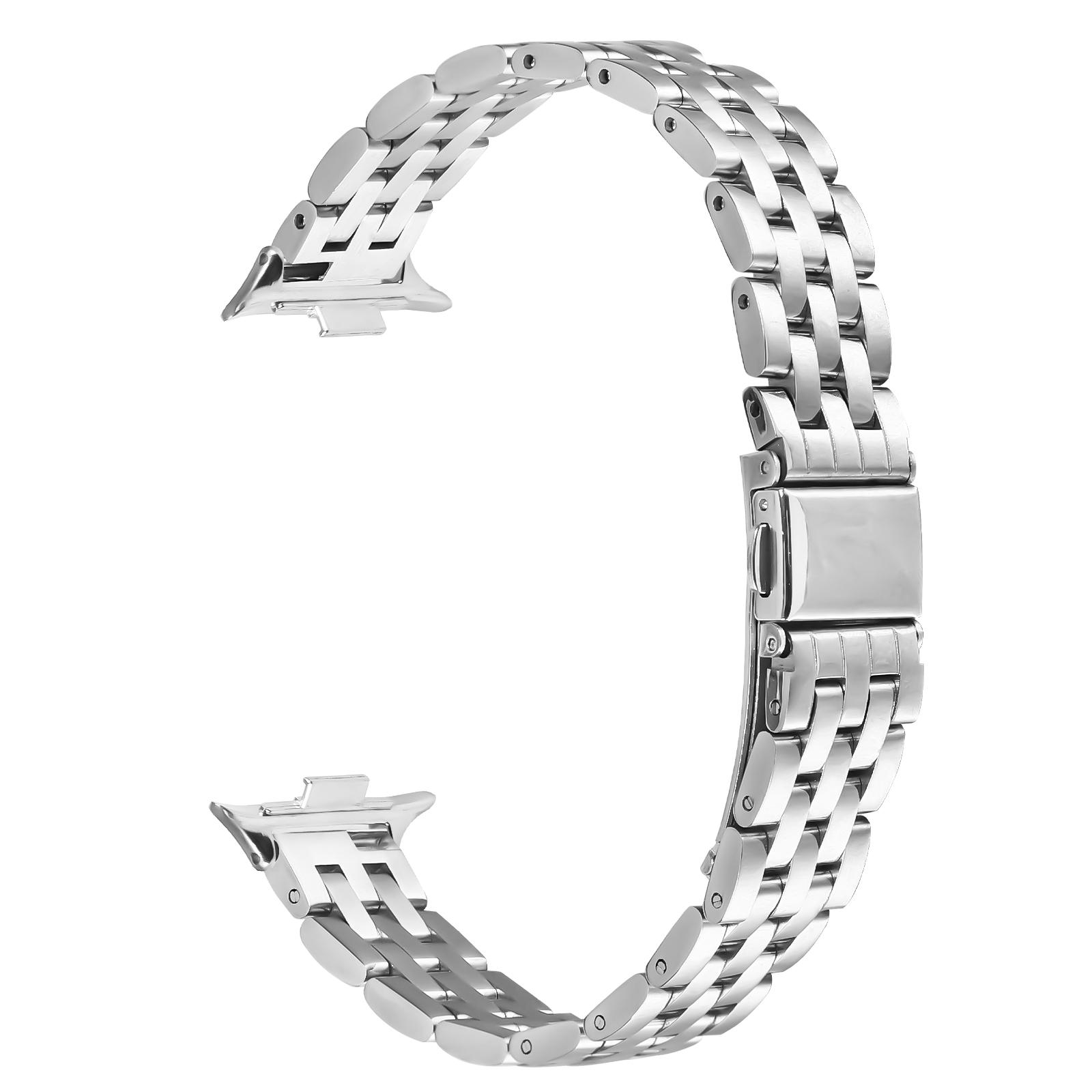 

For Xiaomi Redmi Watch 5/4 Watch Band Slim Five-Bead Stainless Steel Silver Strap A