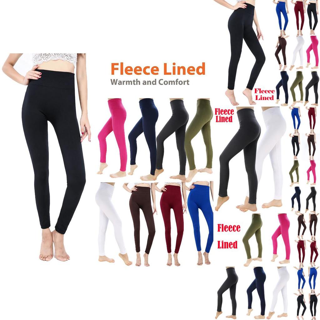 Fleece Lined Leggings For Women Winter Thermal Full Length High Waisted Supportive Pants