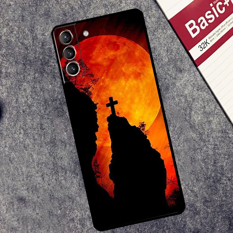 Jesus Cross Case For Samsung Galaxy S24 Ultra S9 S10 S20 S21 S22 S23 Plus S25 FE S25 Ultra Cover Coque