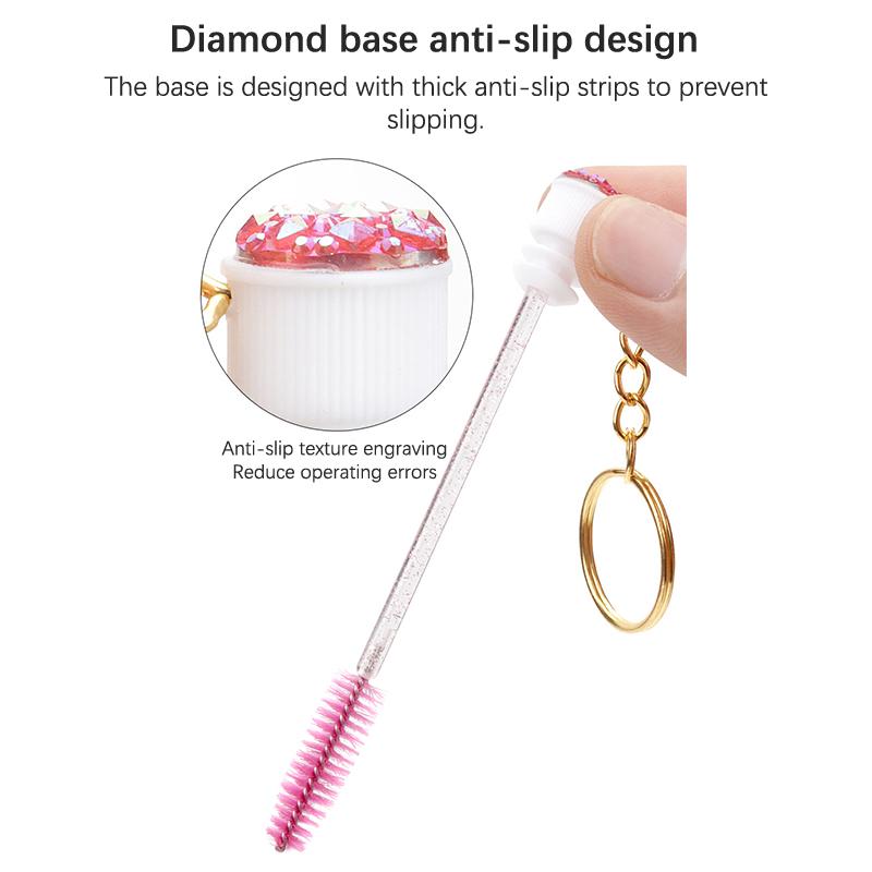 Eyelash Mascara Wands Empty Tube With Keychain Lash Spoolies Plastic Case Brush Holder