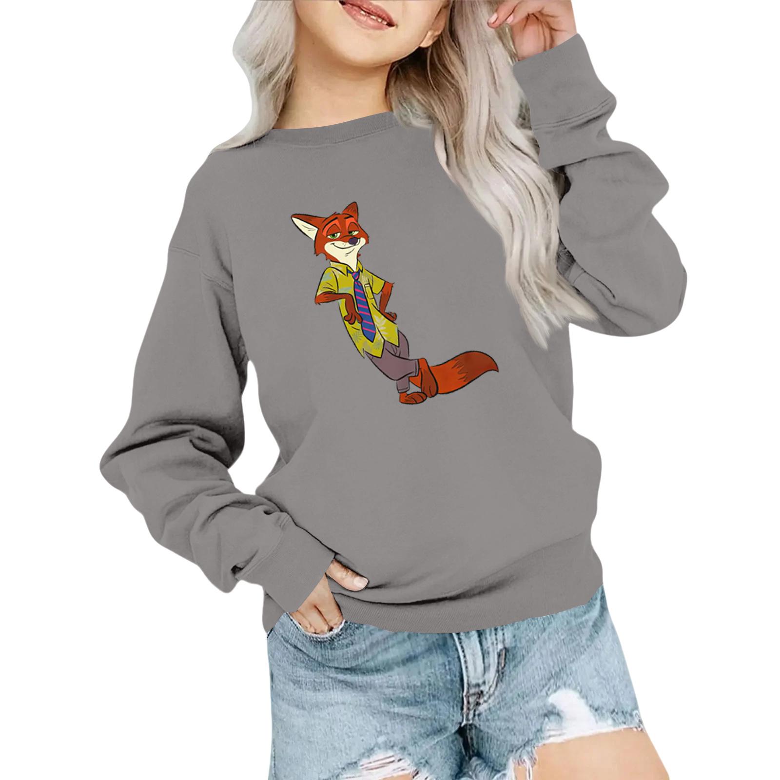 

Детский модный свободный повседневный свитшот с длинными рукавами и принтованным воротником 100