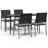VidaXL Garden Dining Set 5 Pcs Cushions Woven Resin Steel 3187005