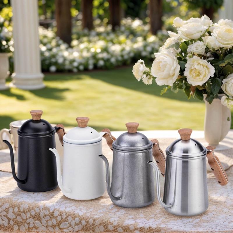 650ml Coffee Hand Brewing Pot Stainless Steels Pours Over Kettle Gooseneck Coffee Pot Kitchen Tool for Home Office