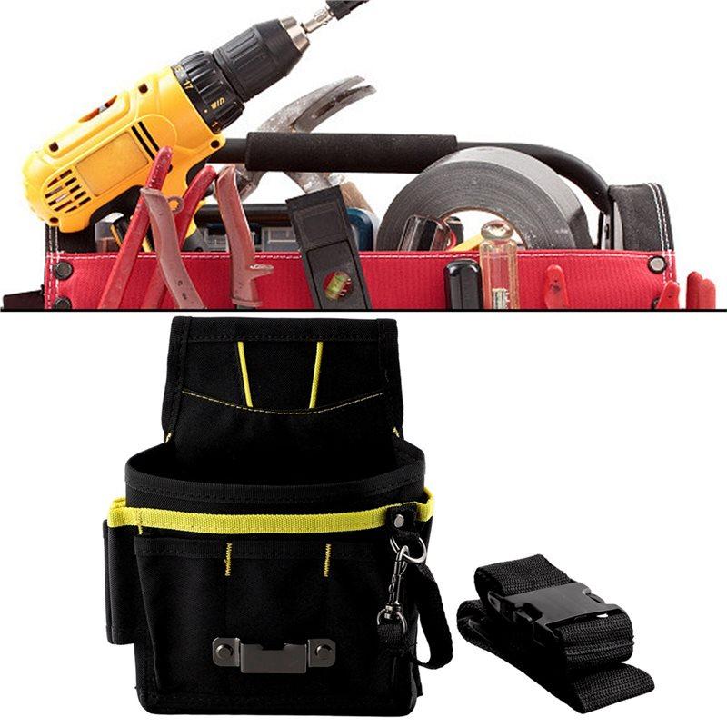 A25F-Electrician Belt Storage Pouch With Multiple Pockets Oxford Cloth Tool Bag Waist Design