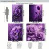 Gorgeous Rose & Butterfly Pattern Polyester Shower Curtain - Stylish Bathroom Decor, Delicate Bath Polyester For Home
