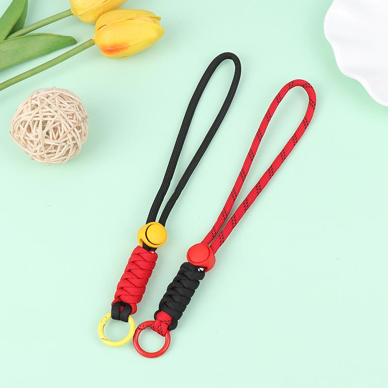 1Pc Color Combination Knot Mobile Lanyard Creative Short Braided Lanyard Mobile Phone Case Key Ring Can Be Detachable Anti-Loss