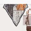 Classic Vintage Checkered Print Imitation Silk Scarf For Spring Summer