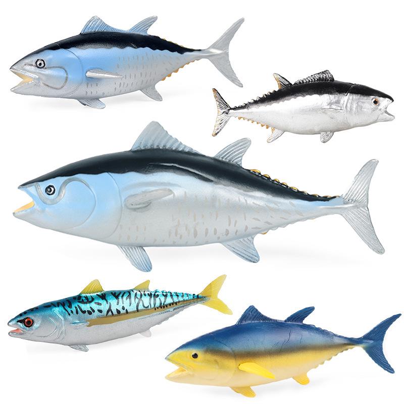 Realistic Bluefin Tuna Children's Cognitive Marine Animal Model for Fish Tank Decoration