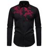 Spring and Autumn New High Quality Men's Floral Embroidered Long Sleeve Shirt Youth Cardigan