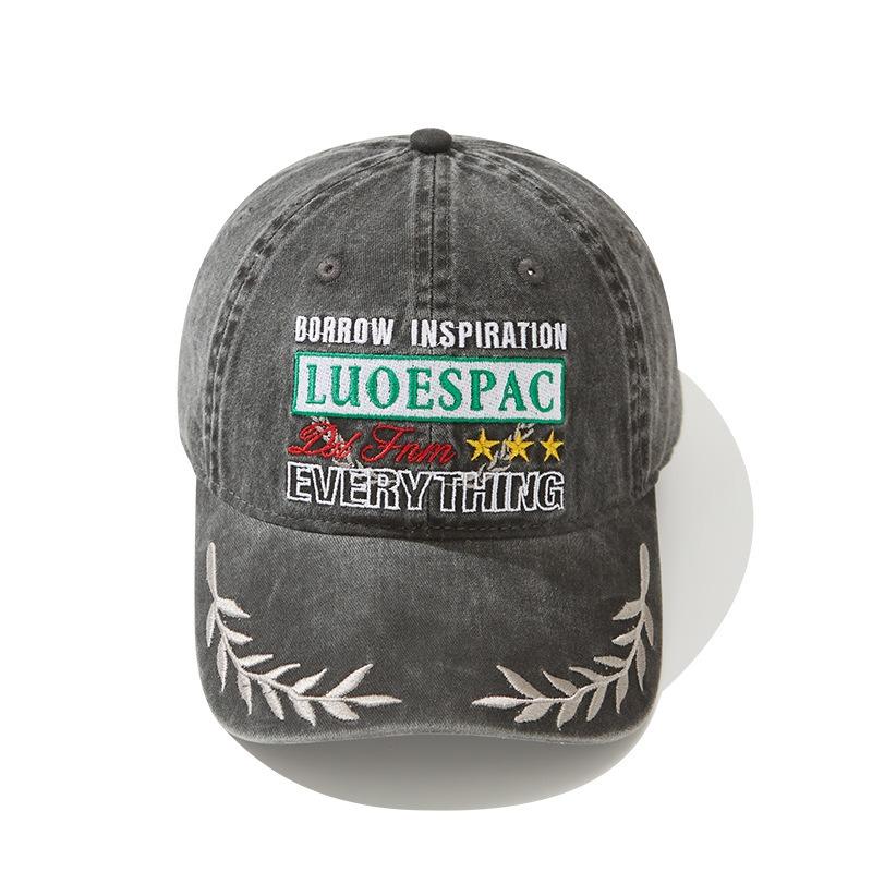 Embroidered baseball cap spring new casual couple showing small face big head circumference cap trendy brand